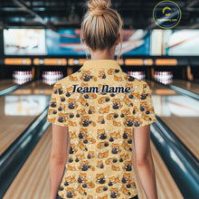 Load image into Gallery viewer, Custom Cute Ginger Tabby Cat Bowling Women Quarter-Zip Shirts, Cat Bowling Team Shirt IPHW10306