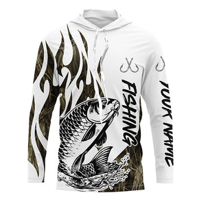 Carp Fishing Camo Tattoo Custom Long Sleeve Fishing Shirts, Carp Tournament Fishing Shirt IPHW6538