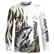 Load image into Gallery viewer, Carp Fishing Camo Tattoo Custom Long Sleeve Fishing Shirts, Carp Tournament Fishing Shirt IPHW6538