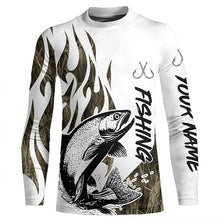 Load image into Gallery viewer, Rainbow Trout Fishing Camo Tattoo Custom Long Sleeve Fishing Shirts, Trout Tournament Fishing Shirt IPHW6542