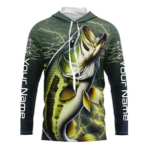 Personalized Bass Fishing Jerseys, Largemouth Bass Long Sleeve Tournament Fishing Shirts IPHW4724