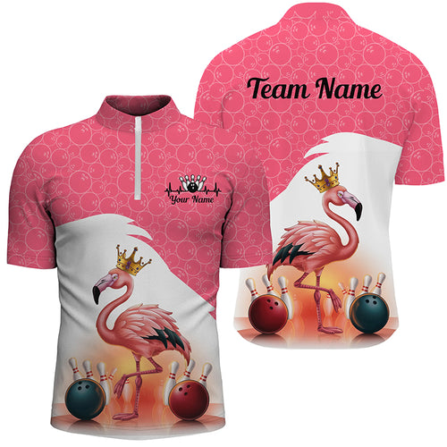 Flamingo Pink Bowling Ball Pattern Custom Team Shirts For Men And Women, Bowlers Jerseys IPHW6694