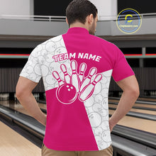 Load image into Gallery viewer, Custom White And Pink Retro Style Bowling Team Shirts For Men And Women, Bowling Jerseys IPHW10603