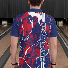 Load image into Gallery viewer, Custom Red,White And Blue Camo Strike Bowling Shirts, Patriotic Men Bowling Team Jerseys IPHW10610