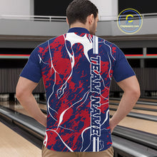 Load image into Gallery viewer, Custom Red,White And Blue Camo Strike Bowling Shirts, Patriotic Men Bowling Team Jerseys IPHW10610
