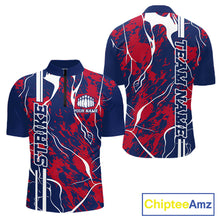Load image into Gallery viewer, Custom Red,White And Blue Camo Strike Bowling Shirts, Patriotic Men Bowling Team Jerseys IPHW10610