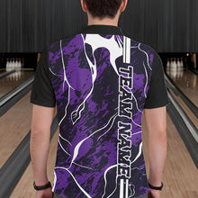 Load image into Gallery viewer, Custom Purple Camo Strike Bowling Shirts For Men, Bowling League Team Jerseys IPHW10616