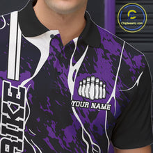Load image into Gallery viewer, Custom Purple Camo Strike Bowling Shirts For Men, Bowling League Team Jerseys IPHW10616