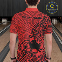 Load image into Gallery viewer, Custom Black And Red Traditional Samoan Tribal Polynesian Pattern Bowling Men Shirt IPHW10325