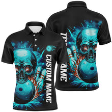 Load image into Gallery viewer, Personalized Flame Skull Men And Women Team Bowling Shirts, Multi-Color Bowling Jerseys For Bowlers IPHW6557
