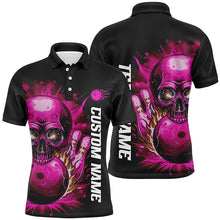 Load image into Gallery viewer, Personalized Flame Skull Men And Women Team Bowling Shirts, Multi-Color Bowling Jerseys For Bowlers IPHW6557