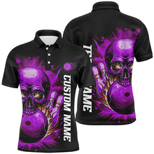 Load image into Gallery viewer, Personalized Flame Skull Men And Women Team Bowling Shirts, Multi-Color Bowling Jerseys For Bowlers IPHW6557