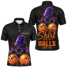 Load image into Gallery viewer, Halloween Black Cat Custom Funny Bowling Shirts For Men &quot;This Shirt Make My Balls Look Big&quot; IPHW7605