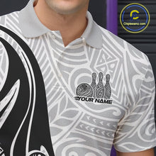 Load image into Gallery viewer, Custom Polynesian Tribal Bowling Men Polo Shirt, Maori Style Bowling Shirt IPHW10336