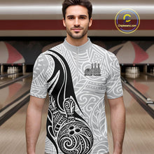 Load image into Gallery viewer, Custom Polynesian Tribal Bowling Men Quarter-Zip Shirt, Maori Style Bowling Shirt IPHW10336