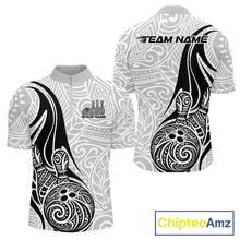Load image into Gallery viewer, Custom Polynesian Tribal Bowling Men Quarter-Zip Shirt, Maori Style Bowling Shirt IPHW10336