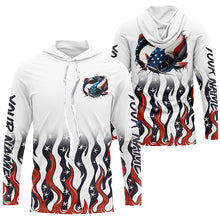 Load image into Gallery viewer, Personalized American Flag Catfish Long Sleeve Fishing Shirts, Patriotic Catfish Fishing Gifts IPHW5952