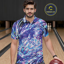 Load image into Gallery viewer, Custom Hologram Fire Flame Bowling Jerseys, Men Polo Bowling Tournament Outfits IPHW11125