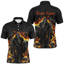 Load image into Gallery viewer, Custom Grim Reaper Flame Bowling Shirts For Men, Unisex Bowling Team Shirts Halloween Outfit IPHW7633