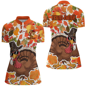 Custom Funny Turkey Bowling Shirts For Women, Thanksgiving Bowling Team Shirt Bowler Outfit IPHW7639