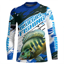 Load image into Gallery viewer, Custom Bluegill Fishing Jerseys, Bluegill Long Sleeve Tournament Fishing Shirts | Blue Camo IPHW6281