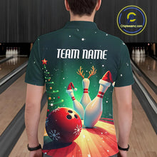 Load image into Gallery viewer, Custom Christmas Bowling Shirts For Men, Bowling Team Shirt Christmas Bowling Tournament Outfits IPHW7841