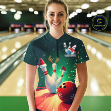 Load image into Gallery viewer, Custom Christmas Ladies Bowling Shirts, Bowling Team Shirt Christmas Bowling Outfits IPHW7841