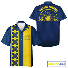 Load image into Gallery viewer, Custom Retro Style Bowling Button Up Shirt, Vintage Bowling Hawaiian Team Shirt IPHW10079