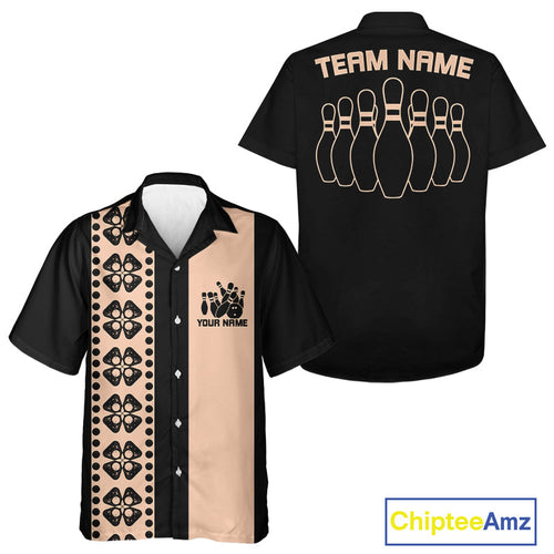 Custom Classic Retro Style Bowling Shamrock Pattern Vintage Bowling Team Shirts IPHW10081