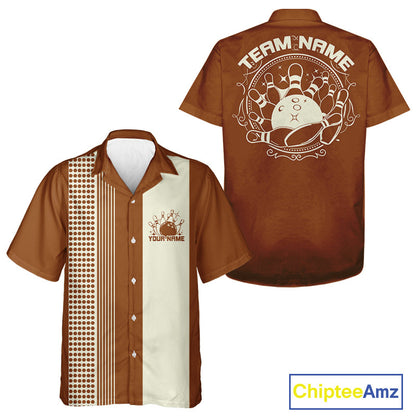 Custom Retro Bowling Hawaiian Shirts For Men And Women, Vintage Bowling Team Shirt IPHW10083