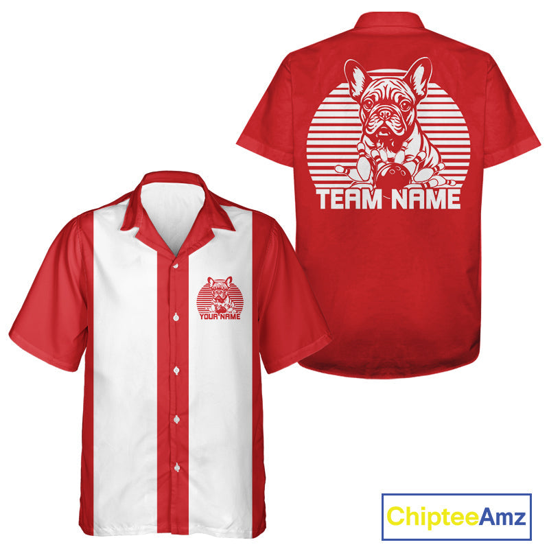Custom French Bulldog Retro Bowling Shirt, Vintage Dog Lovers Bowling Shirt IPHW10219