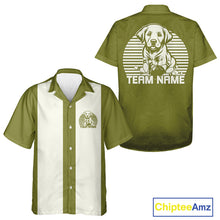 Load image into Gallery viewer, Custom Labrador Retriever Retro Button Up Bowling Shirt, Dog Bowling Shirt IPHW10220