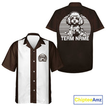Load image into Gallery viewer, Custom Poodle Retro Button Up Bowling Shirt, Vintage Dog Lovers Bowling Shirt IPHW10222