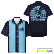 Load image into Gallery viewer, Custom Dachshund Retro Button Up Bowling Shirt, Vintage Dog Lover Bowling Shirt IPHW10223