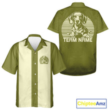 Load image into Gallery viewer, Custom Dachshund Retro Button Up Bowling Shirt, Vintage Dog Lover Bowling Shirt IPHW10223