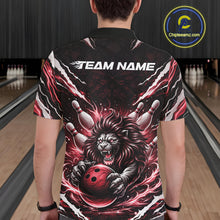 Load image into Gallery viewer, Custom Black And Red Lion Bowling Jerseys, Lion Bowling Tournament Men Polo Shirt IPHW10353