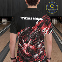 Load image into Gallery viewer, Custom Red Flame Dragon Bowling Men Polo Team Shirts, Bowling Tournament Shirt IPHW10360