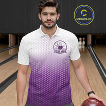 Load image into Gallery viewer, Custom Name Purple Bowling Jerseys For Men, Bowling League Polo Shirt Bowler Outift IPHW10657