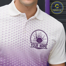 Load image into Gallery viewer, Custom Name Purple Bowling Jerseys For Men, Bowling League Polo Shirt Bowler Outift IPHW10657