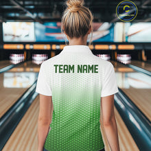 Load image into Gallery viewer, Custom Name Green Bowling Jerseys For Women, Bowling League Polo Shirt Bowler Outift IPHW10658