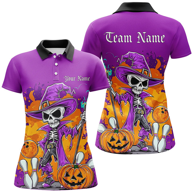 Purple Custom Funny Halloween Bowling Shirts Formen, Halloween Bowling Team Outfits Gifts IPHW7651