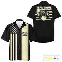 Load image into Gallery viewer, Custom Vintage US Flag Patriotic Bowling Button Up Team Shirt For Men And Women IPHW10085
