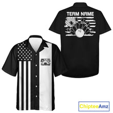 Load image into Gallery viewer, Custom Vintage US Flag Patriotic Bowling Button Up Team Shirt For Men And Women IPHW10085