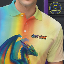 Load image into Gallery viewer, Custom Colorful Rainbow Colors Dragon Bowling Team Shirts, Dragon Bowling League Shirt IPHW10234