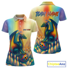 Load image into Gallery viewer, Custom Colorful Rainbow Colors Dragon Bowling Team Shirts, Dragon Bowling League Shirt IPHW10234