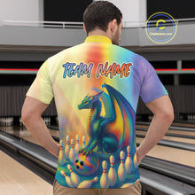 Load image into Gallery viewer, Custom Colorful Rainbow Colors Dragon Bowling Team Shirts, Dragon Bowling League Shirt IPHW10234