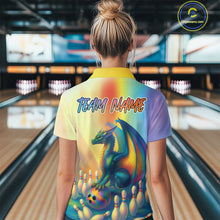 Load image into Gallery viewer, Custom Colorful Rainbow Colors Dragon Bowling Shirts, Dragon Bowling League Shirt IPHW10234