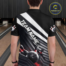 Load image into Gallery viewer, Custom Black And Red Strike Bowling Polo Shirts For Men, Bowling Team Uniform IPHW9627