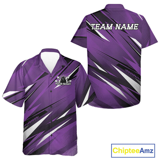 Purple sports jersey with black and white designs, front and back views, on a white background. Brand 'Chiptee Amz' visible.