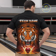 Load image into Gallery viewer, Custom Team Name Tiger Print Bowling Quarter-Zip Shirts For Men, Bowling Team Tournament Outfit IPHW9092